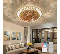 RRBEST Crystal Ventilatori Da Soffitto Con Lampada 72W LED Fan Plafoniera Invisibile 3 Velocità Con Telecomando＆APP Dimmerabile, Con ruota di guida dell'aria, circolazione dell'aria a 360°