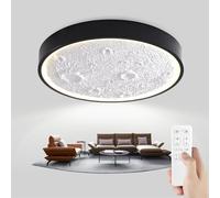 RRBEST Lampada a Muro Moon, Dimmerabile Applique da Parete a Forma Di Luna, Rotondo Plafoniera LED Soffitto Moderna con Telecomando, per Camera da Letto Soggiorno Scala Luce Notturna