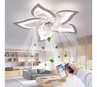 RRBEST LED Lampadario Ventilatore da Soffitto,Moderno Dimmable Ventilatori, Ventilatore da Soffitto con Luce e Telecomando,per Illuminazione Interna del Soggiorno Della Camera da Letto