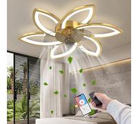 RRBEST LED Lampadario Ventilatore da Soffitto,Moderno Dimmable Ventilatori, Ventilatore da Soffitto con Luce e Telecomando,per Illuminazione Interna del Soggiorno Della Camera da Letto