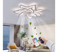 RRBEST LED Lampadario Ventilatore da Soffitto,Moderno Dimmable Ventilatori, Ventilatore da Soffitto con Luce e Telecomando,per Illuminazione Interna del Soggiorno Della Camera da Letto
