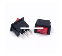 RRBXXUYN 100PCS Power Switch 3 Pin AC 3A 250V 10 * 15mm Red Button Switch ON off 10X15MM Rocker Switch