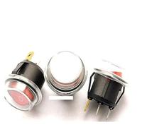 RRBXXUYN 10Pcs 23mm Diameter Big Round Rocker Switches Red 3 Pin ON-off Rocker Switch 10A/125V 6A/250V with Waterproof cap And Red Light