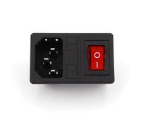 RRBXXUYN 10Pcs IEC320 C14 AC Power Socket 10A/250V with Fuse Holder And 3-Pin Red Indicator Switch 1.5 Type