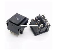RRBXXUYN 10Pcs KCD5 21X24mm 21 * 24mm 6 Pin 3 Position 6A/12A 250VAC ON-off-ON SPDT Snap in Black Rocker Switch