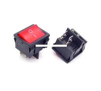 RRBXXUYN 10Pcs KCD5 21x24mm 21 * 24mm Ship Type Switch Red 4 Pin 2 Position 6A/12A 250VAC ON-off Rocker Switch with a Red Light