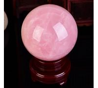 RRBXXUYN Polished Rose Crystal Balls Ball Ornaments Quartz Sphere with Stand for Home Living Room Desktop Decoration,11cm/4.3in