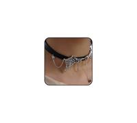 Rrdaily Collana gotica in argento ragnatela per le donne vintage esagerata ragnatela ciondolo girocollo punk unico Spider Link clavicola catena gioielli, Large, Zinco, Cristallo