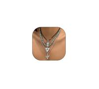 Rrdaily Collane occidentali con perline turchesi a strati per le donne gioielli vintage occidentali testa di bue cactus girocollo country concerto cowgirl abiti accessori, Large, Zinco, Nessuna pietra