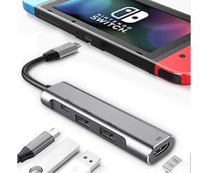 RREAKA Hub multiporta AV digitale da USB tipo C a HDMI, adattatore PD USB-C (USB 3.1) per Nintendo Switch, HDMI portatile 4K, dock USB 3.0 per docking station TV Samsung Dex S21