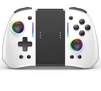 RREAKA Switch Controller for Nintendo Switch/OLED, Wireless Switch Pro Controller for Joycon, Handheld Switch Grip Remote with 8 RGB Colors, Adjustable Turbo, Dual Motor Vibration, Back Button