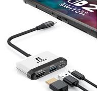 RREAKA Switch Dock per Nintendo OLED, 3 in 1 Adapter TV con HDMI 4K, porta USB 3.0, carica Type C 100W, portatile docking station viaggio