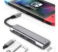 RREAKA Switch Dock per Nintendo OLED, 4 in 1 Adattatore TV con HDMI 4K, Porta USB 3.0, Carica USB-C 100W, Stazione di Carica Portatile per Viaggio, compatibile Samsung Dex S24, MacBook