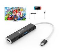 RREAKA Switch Dock per Nintendo Switch 2/1/OLED, adattatore TV 4 in 1 con HDMI 4K60Hz, porta USB 3.0, ricarica tipo C 100W, docking station portatile da viaggio, per Samsung Dex, MacBook