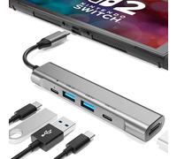 RREAKA Switch2 TV Dock Station per Nintendo Switch2/Switch/Switch OLED, ricambio per dock portatile con adattatore HDMI 4K 60Hz / porta di tipo C / porta USB per Nintendo Switch ufficiale