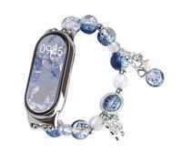 RRedd Cinturino di ricambio per braccialetto con cristalli blu, compatibile con Xiaomi Mi Band 9/8/7/6/5/4/3 NFC - Braccialetto a catena con diamanti scintillanti, For Mi Band 9, Agata