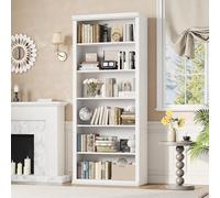 Rresyet Libreria e libreria, altezza 71,1 cm, con design elegante, 6 ripiani spaziosi, organizer per libri autoportante, scaffale per biblioteca per casa, ufficio, soggiorno e sala studio