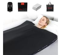 RRGFB Coperta portatile per sauna a infrarossi, disintossicazione e relax a casa, timer regolabile da 1 a 60 minuti, intervallo di temperatura 35-75 °C, 1,8 x 0,8 m, copertura in pelle PU resistente