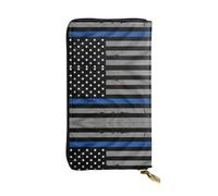 RRhgipp Americano Sottile Linea Blu Bandiera Delle Donne Portafogli RFID Blocco In Pelle Lunga Delle Donne Titolare Della Carta Del Telefono Signora Borsa