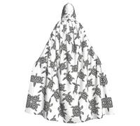 RRhgipp Animali Tartarughe Marine Mantello con Cappuccio Lungo Mantello Tristo Mietitore Vampiro Strega Carnevale Halloween Mago Costume 147,3 cm