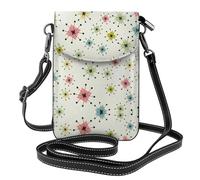 RRhgipp Atomic Stars Retro Pattern Crossbody Phone Bag Donna Piccola Cuoio PU Borsa a tracolla Borsa a mano Sacchetto del Telefono Cellulare
