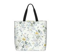 RRhgipp Blu Fiore Motivo Floreale Rose Canvas Tote Bag Tote Bags Panno Shopping Bag Tessuto Borse Pieghevole Per La Shopping Bag