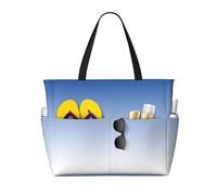 RRhgipp Borsa tote in tela blu testurizzata ombré con tasca esterna per la spesa e la spesa, chiusura superiore con cerniera, essenziale per tutti