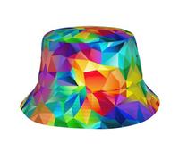 RRhgipp Cappello da pescatore geometrico arcobaleno cappello da sole primavera spiaggia golf pesca divertimento vacanze all'aperto uomo donna cappello da sole escursionismo