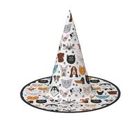 RRhgipp Cappello per cani e gatti, bulldog, beagle, labrador, per Halloween | Cappello da strega unisex