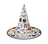 RRhgipp Cappello per cani e gatti in stile cartone animato, per | Cappello da strega unisex