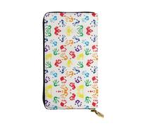 RRhgipp Colorate Forme Della Mano Arcobaleno Delle Donne Portafogli RFID Blocco In Pelle Lunga Delle Donne Titolare Della Carta Del