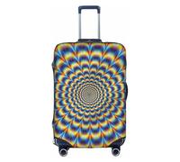 Rrhgipp Copertura per bagagli GIF con illusione ottica a spirale, protettiva, lavabile, copertura elastica da viaggio per valigie, bianco, L