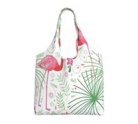 RRhgipp Floreale Flamingo Botanica Donne Canvas Tote Borse a Spalla Borsa da Lavoro Borsa Riutilizzabile Drogheria Shopping Bags Donne Borse