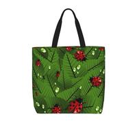 RRhgipp Foglie E Coccinelle Canvas Tote Bag Tote Bags Panno Shopping Bag Tessuto Borse Pieghevole Per La Shopping Bag