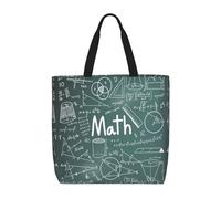 RRhgipp Formule Forme Teoria Lezione di Matematica Parola Tela Tote Bag Tote Bags Panno Shopping Bag Tessuto Sacchetto Pieghevole Per La Borsa Della Shopping