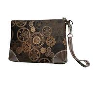 RRhgipp Gears Clock Bronze Century - Pochette da donna, portafoglio da sera, con cinturino da polso, stile casual, formale, in pelle, ragazza amica