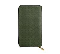 RRhgipp Hunter Verde Floreale Petali Modello Portafogli da Donna Blocco RFID in Pelle Lunga Porta Carte Telefono Signora Viaggio Borsa Regali