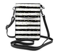 RRhgipp Inchiostro E Oro Dot Stripes Crossbody Borsa Del Telefono Delle Donne Piccolo Cuoio Dell'unità di elaborazione Borsa A Tracolla Borsa Del Telefono