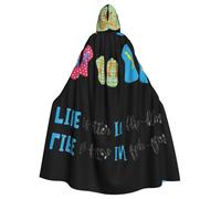 RRhgipp Infradito Calligrafia Spiaggia Scarpe con Cappuccio Mantello Lungo Mantello Tristo Mietitore Vampiro Strega Carnevale Halloween Mago Costume 147,3 cm