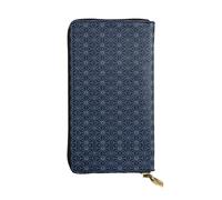 RRhgipp Linee tratteggiate forme geometriche su sfondo blu ombra portafogli donna blocco RFID in pelle lunga donna titolare della carta telefono signora borsa da viaggio regali