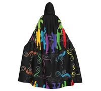 RRhgipp Mantello con cappuccio astratto persone mantello lungo mantello triste mietitore vampiro strega carnevale Halloween mago costume 147,3 cm