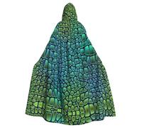 RRhgipp Mantello con cappuccio in pelle di alligatore mantello lungo Tristo Mietitore Vampiro strega Carnevale Halloween Mago Costume 147,3 cm