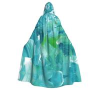 RRhgipp Mantello con cappuccio, mantello lungo blu con vernice ad olio, mantello lungo e triste mietitore, costume da strega per carnevale, Halloween, 147,3 cm