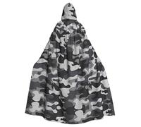 RRhgipp Mantello con cappuccio mimetico astratto lungo mantello triste mietitore vampiro strega carnevale Halloween mago costume 147,3 cm