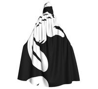 RRhgipp Mantello con cappuccio nero castoro lungo mantello triste mietitore vampiro strega carnevale Halloween mago costume 147,3 cm