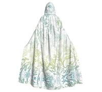 RRhgipp Mantello con cappuccio verde blu mare alghe lunghe mantello triste mietitore vampiro strega carnevale Halloween mago costume 147,3 cm