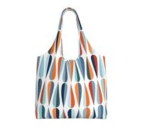 RRhgipp Mid Century Modern Retro Con Forme di Goccia Delle Donne di Tela Tote Borse A Spalla Borsa Da Lavoro Sacchetto Riutilizzabile Drogheria Shopping Bags Borse Da Donna