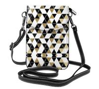 RRhgipp Moda Moderna Nero Bianco Oro Triangoli Crossbody Borsa Del Telefono Delle Donne Piccolo Cuoio DELL'unità di elaborazione Borsa Della Borsa Della Borsa D