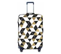 Rrhgipp Moda Moderna Nero Bianco Oro Triangoli Dei Bagagli Copertura Protettiva Lavabile Valigia Copertura di Viaggio Elastico Copertura Valigie Protector, bianco, L