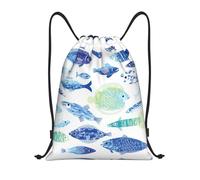RRhgipp Ocean Life Zaino con coulisse Sport Palestra Sackpack Tasca Impermeabile String Bag Donne Uomini Scuola, Nero , M, Classico